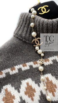 CHANEL 19A Charcoal Gray Wool Cashmere Knit Dress 38 シャネル チャコールグレー ウール カシミア ニット ワンピース 即発