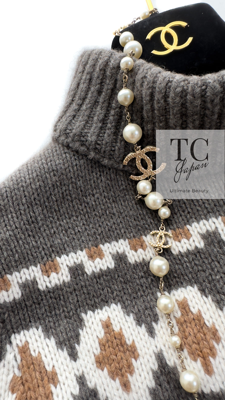 CHANEL 19A Charcoal Gray Wool Cashmere Knit Dress 38 シャネル チャコールグレー ウール カシミア ニット ワンピース 即発