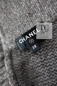 CHANEL 19A Charcoal Gray Wool Cashmere Knit Dress 38 シャネル チャコールグレー ウール カシミア ニット ワンピース 即発
