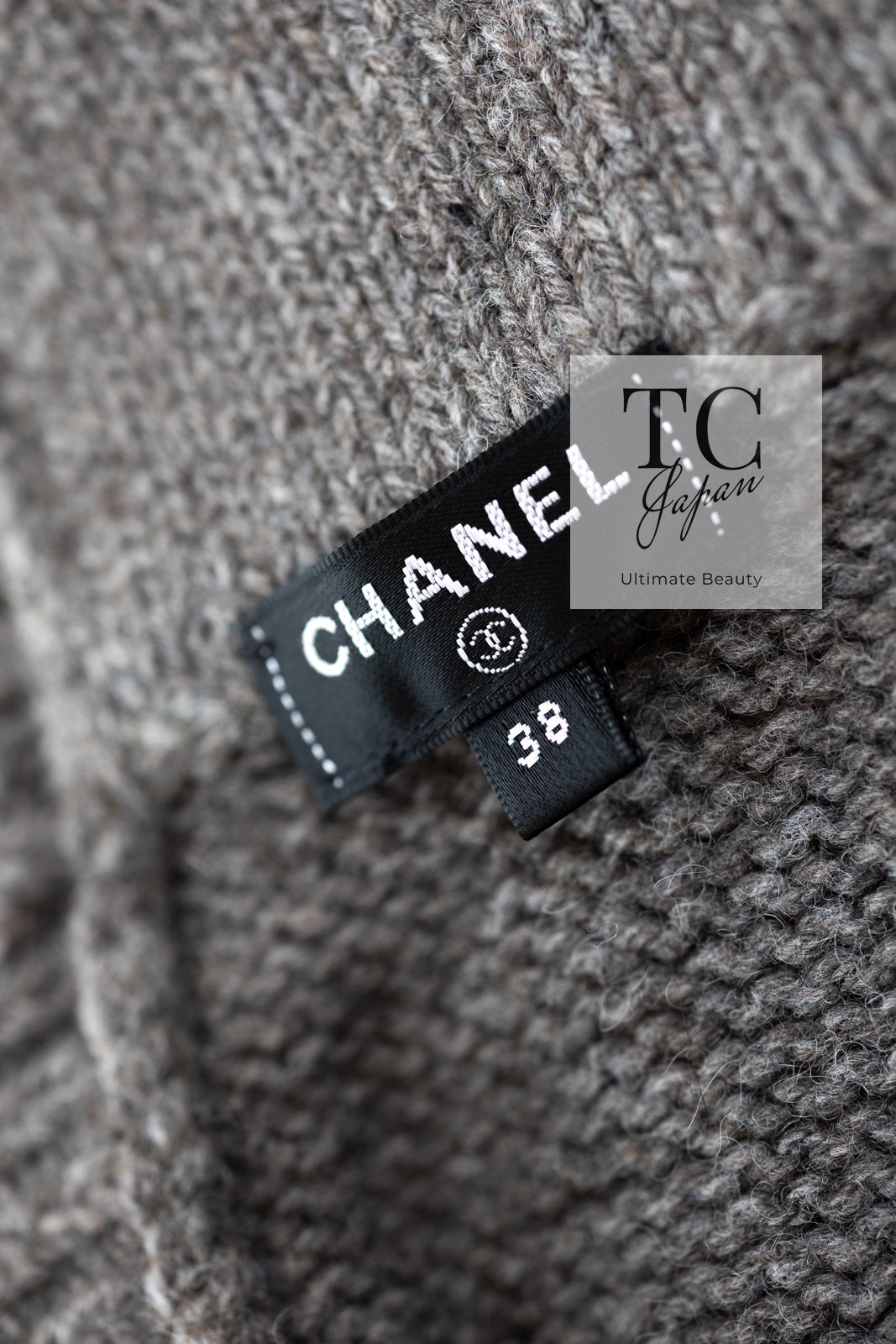 CHANEL 19A Charcoal Gray Wool Cashmere Knit Dress 38 シャネル チャコールグレー ウール カシミア ニット ワンピース 即発