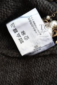 CHANEL 19A Charcoal Gray Wool Cashmere Knit Dress 38 シャネル チャコールグレー ウール カシミア ニット ワンピース 即発