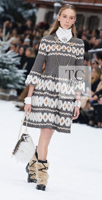 CHANEL 19A Charcoal Gray Wool Cashmere Knit Dress 38 シャネル チャコールグレー ウール カシミア ニット ワンピース 即発