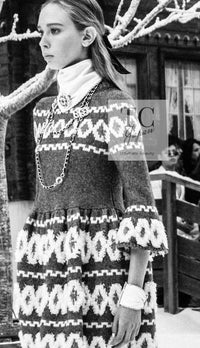 CHANEL 19A Charcoal Gray Wool Cashmere Knit Dress 38 シャネル チャコールグレー ウール カシミア ニット ワンピース 即発
