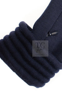 CHANEL 12A Navy Gripoix Button Wool Jersey Knit Dress 34 36 シャネル ネイビー グリポワ宝石 ボタン ウール ジャージ ニット ワンピース 即発 - TC JAPAN