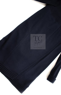 CHANEL 12A Navy Gripoix Button Wool Jersey Knit Dress 34 36 シャネル ネイビー グリポワ宝石 ボタン ウール ジャージ ニット ワンピース 即発 - TC JAPAN