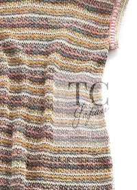 CHANEL 17C Creme Marigold Beige Cotton Stretch Knit Dress 44 シャネル クリーム マリゴールド ベージュ コットン ストレッチ ニット ワンピース 即発