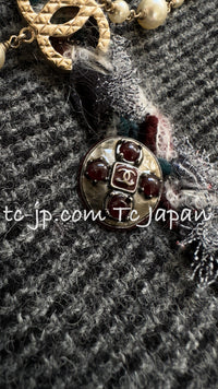 CHANEL 13PF Edinburgh Gray GreyTrim Wool Tweed Jacket 34 シャネル グレー トリミング ウール 100% ツイード ジャケット 即発