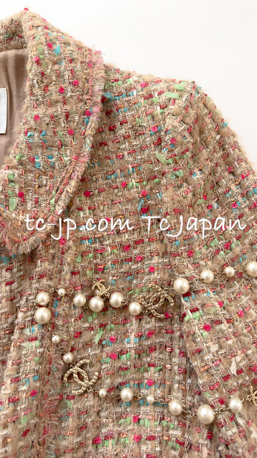 CHANEL 04A Beige Multi Color Lesage Jacket Cashmere Lining Skirt Suit Tops 38 40 シャネル ベージュ・マルチカラー・ルサージュ・ジャケット・スカート・スーツ・トップス 即発 - TC JAPAN