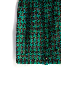 CHANEL 92A Vintage Green Black Tweed Skirt 36 38 シャネル ヴィンテージ グリーン ブラック ツイード スカート 即発