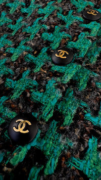 CHANEL 92A Vintage Green Black Tweed Skirt 36 38 シャネル ヴィンテージ グリーン ブラック ツイード スカート 即発