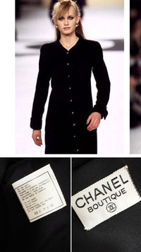 CHANEL 96A Vintage Black Dark Navy Wool Jacket Coat 34 36 38 シャネル ヴィンテージ ブラック ダークネイビー ウール ジャケット コート 即発