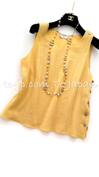CHANEL 99C Soft Yellow CC Buttons Wool Tweed Jacket 38 40 シャネル ソフトイエロー・CCボタン・ウール・ジャケット 即発