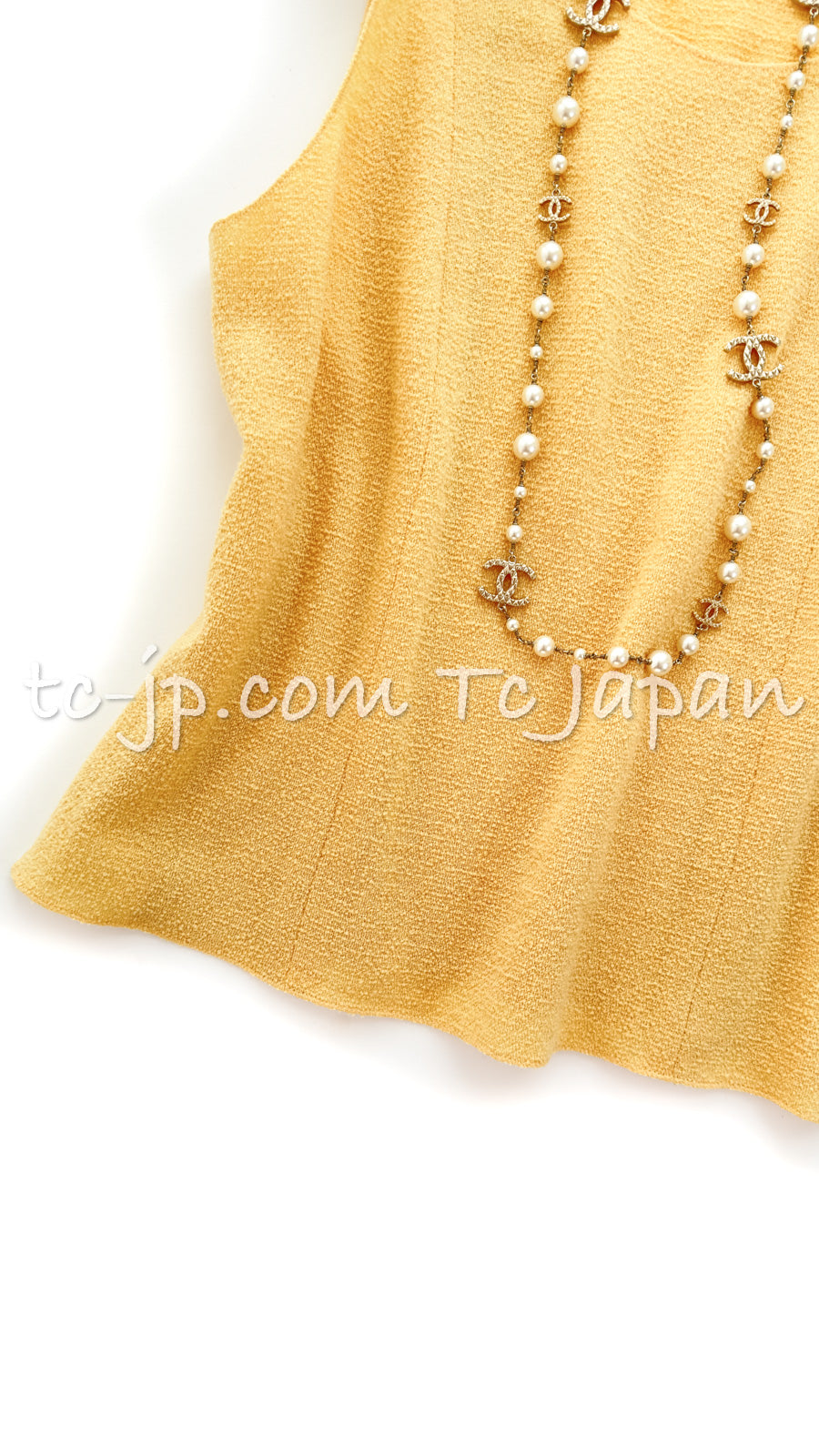 CHANEL 99C Soft Yellow CC Buttons Wool Tweed Jacket 38 40 シャネル ソフトイエロー・CCボタン・ウール・ジャケット 即発