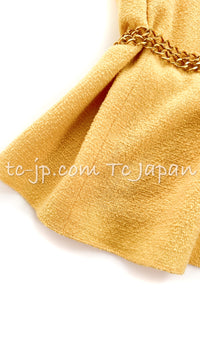 CHANEL 99C Soft Yellow CC Buttons Wool Tweed Jacket 38 40 シャネル ソフトイエロー・CCボタン・ウール・ジャケット 即発