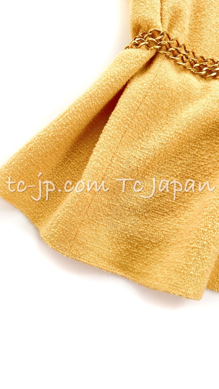 CHANEL 99C Soft Yellow CC Buttons Wool Tweed Jacket 38 40 シャネル ソフトイエロー・CCボタン・ウール・ジャケット 即発