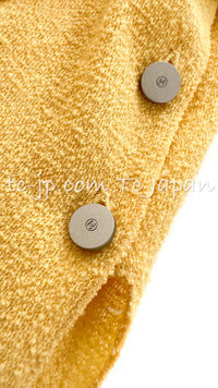 CHANEL 99C Soft Yellow CC Buttons Wool Tweed Jacket 38 40 シャネル ソフトイエロー・CCボタン・ウール・ジャケット 即発