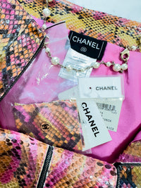 CHANEL 00T Python Leather Pants Pumps Heels Shoes 40 シャネル 高級パイソン レザー パンツ パンプス ヒール シューズ 即発