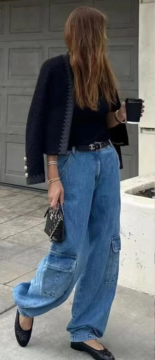 CHANEL 15PF Black Wool Mohair Leather Trim Collarless Jacket 34 シャネル ブラック ウール モヘア レザートリム ノーカラー ジャケット 即発