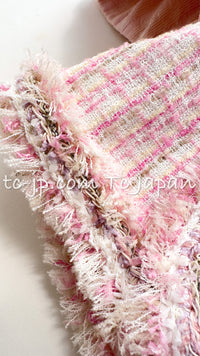 CHANEL 13C Pale Pink Stand Color Tweed Jacket 34 シャネル ペール ピンク スタンドカラー ジャケット 即発