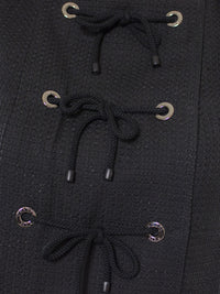 CHANEL 07C white or Black Dress jacket Coat with ribbon Suit  訳あり シャネル ブラック 胸紐・ジャケット・スカート・スーツ コート - TC JAPAN
