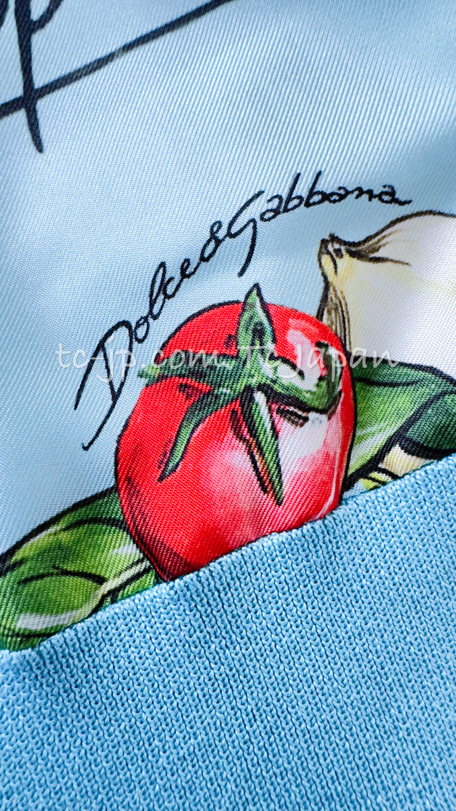 DOLCE & GABBANA Blue Pasta Knit Silk Cardigan 36 38 ドルチェ アンド ガッバーナ・パスタ・ニット・シルク・カーディガン 即発