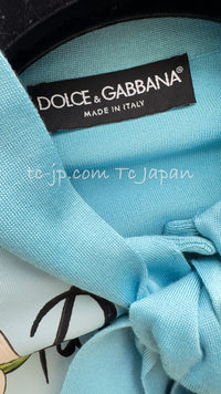 DOLCE & GABBANA Blue Pasta Knit Silk Cardigan 36 38 ドルチェ アンド ガッバーナ・パスタ・ニット・シルク・カーディガン 即発