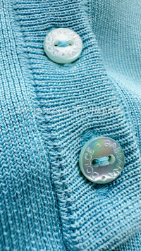 DOLCE & GABBANA Blue Pasta Knit Silk Cardigan 36 38 ドルチェ アンド ガッバーナ・パスタ・ニット・シルク・カーディガン 即発