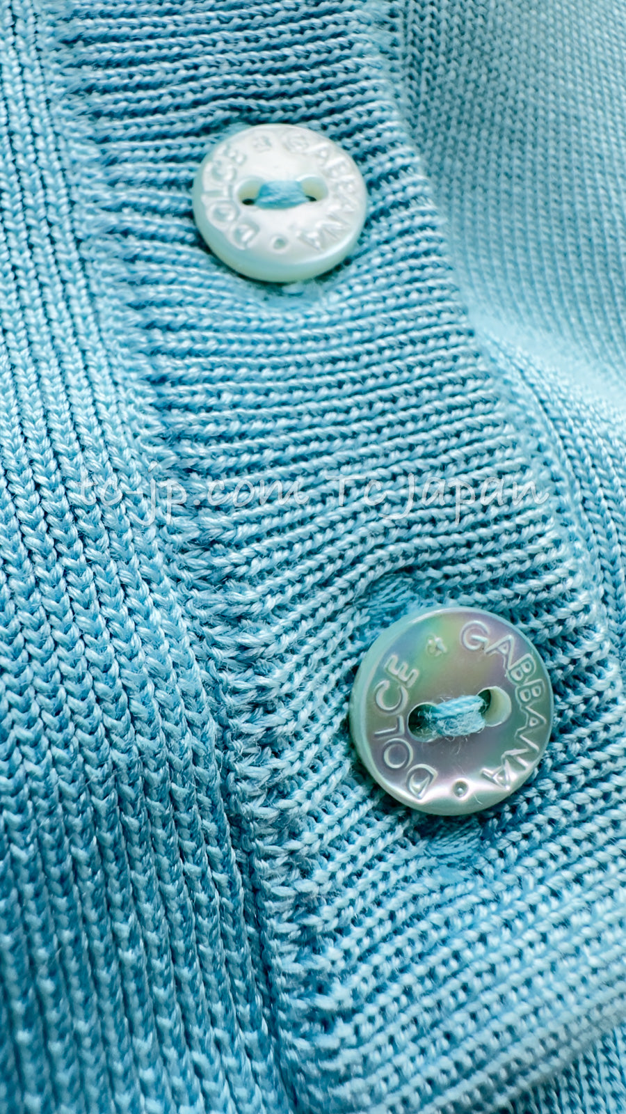 DOLCE & GABBANA Blue Pasta Knit Silk Cardigan 36 38 ドルチェ アンド ガッバーナ・パスタ・ニット・シルク・カーディガン 即発