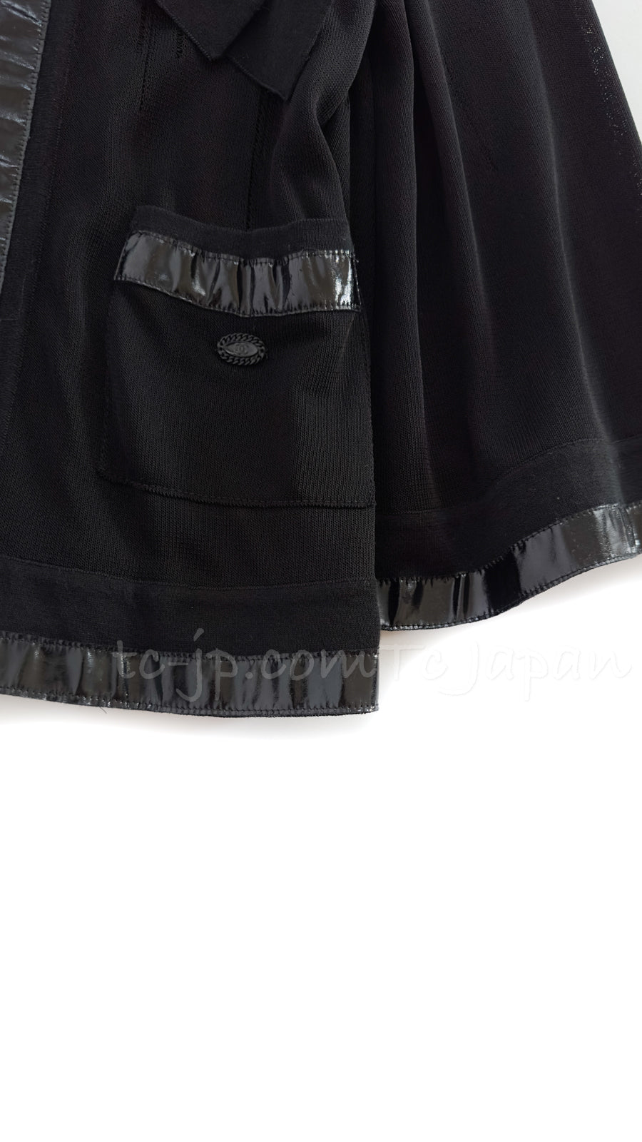 CHANEL 07S Ribbon Trim Black Cardigan Jacket 34 36 シャネル リボン・トリム・ブラック・ニット ボレロ カーディガン 即発