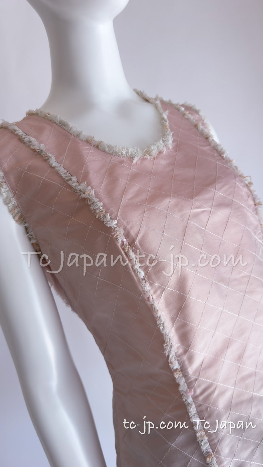 CHANEL 04S Ivory Beige Pink Coat Skirt Set 36 38 シャネル 生成り ベージュ ピンク コート スカート トップス セット 即発
