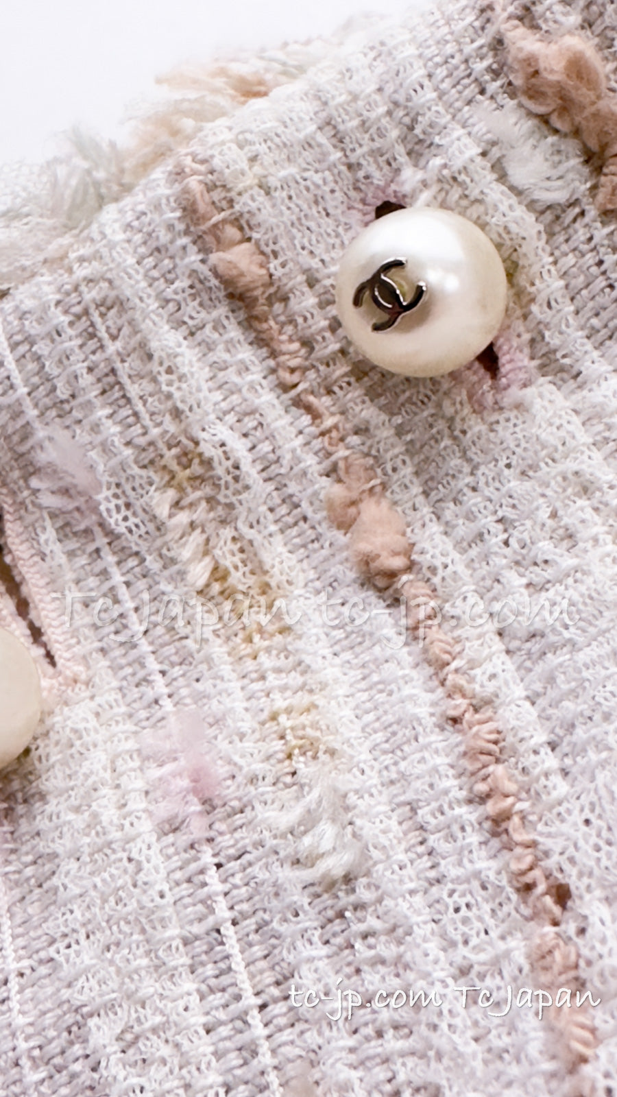 CHANEL 04S Ivory Beige Pink Coat Skirt Set 36 38 シャネル 生成り ベージュ ピンク コート スカート トップス セット 即発