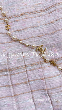 CHANEL 04S Ivory Beige Pink Coat Skirt Set 36 38 シャネル 生成り ベージュ ピンク コート スカート トップス セット 即発