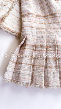 CHANEL 04S Ivory Beige Pink Coat Skirt Set 36 38 シャネル 生成り ベージュ ピンク コート スカート トップス セット 即発