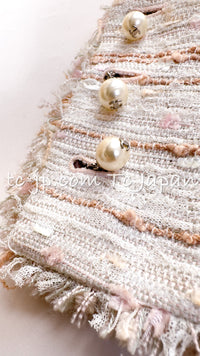 CHANEL 04S Ivory Beige Pink Coat Skirt Set 36 38 シャネル 生成り ベージュ ピンク コート スカート トップス セット 即発