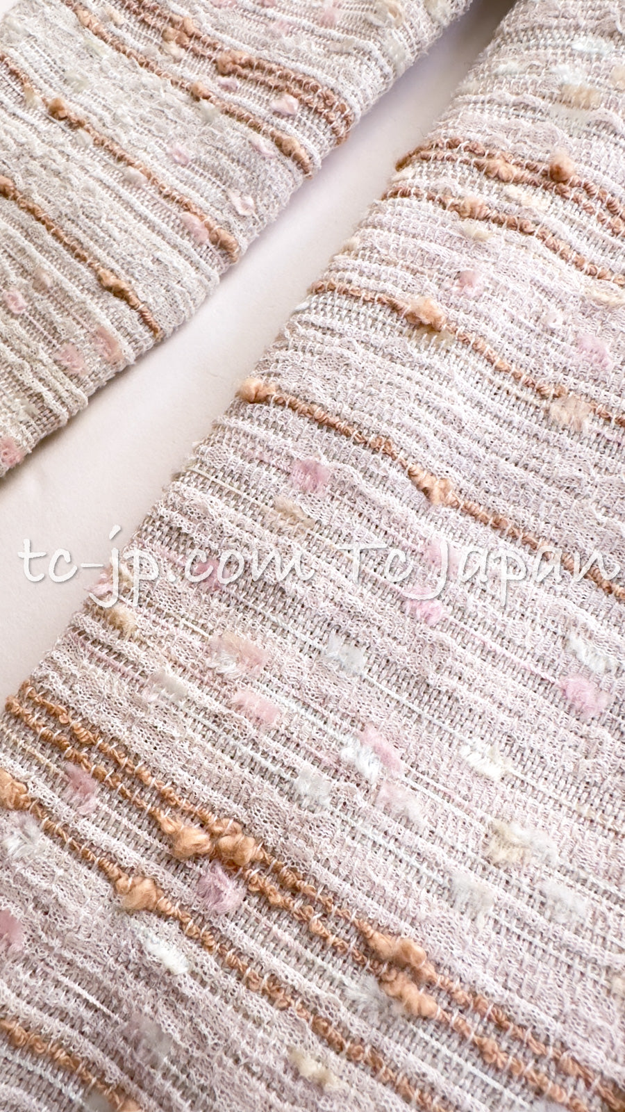 CHANEL 04S Ivory Beige Pink Coat Skirt Set 36 38 シャネル 生成り ベージュ ピンク コート スカート トップス セット 即発
