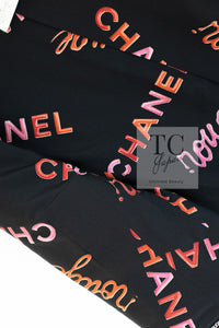 CHANEL 96S Black Rouge  Re d Pink Logo Tweed Jacket Skirt Suit 34 シャネル ブラック ルージュ レッド ピンク ロゴ ツイード ジャケット スカート スーツ 即発