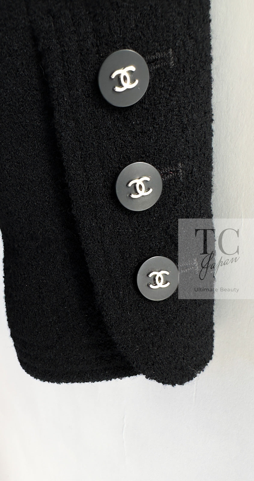 CHANEL 96S Black Rouge  Re d Pink Logo Tweed Jacket Skirt Suit 34 シャネル ブラック ルージュ レッド ピンク ロゴ ツイード ジャケット スカート スーツ 即発