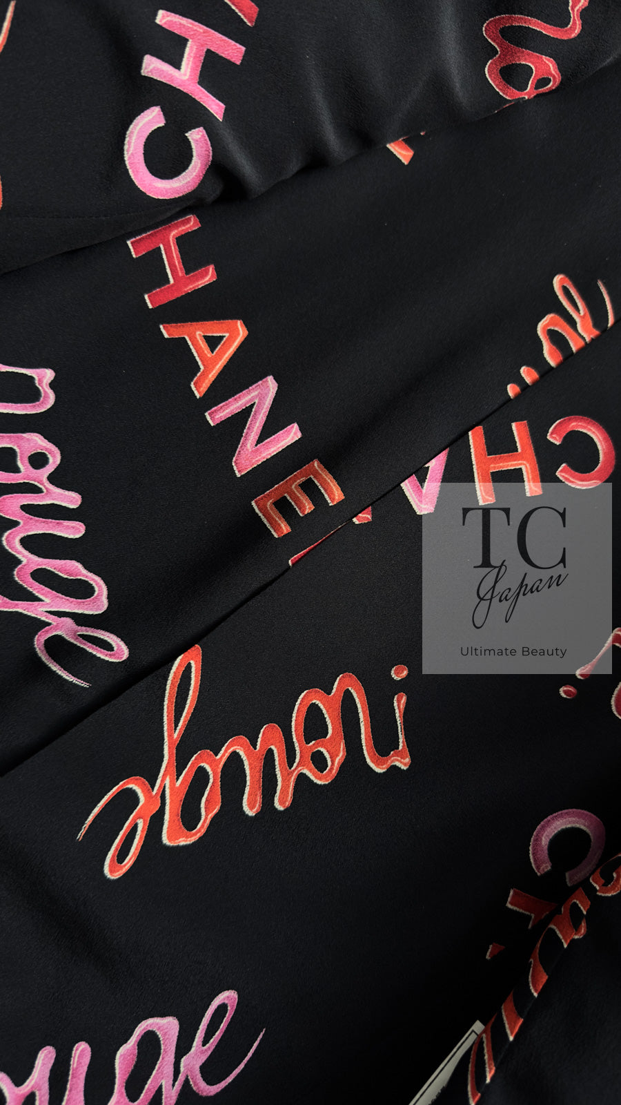 CHANEL 96S Black Rouge  Re d Pink Logo Tweed Jacket Skirt Suit 34 シャネル ブラック ルージュ レッド ピンク ロゴ ツイード ジャケット スカート スーツ 即発