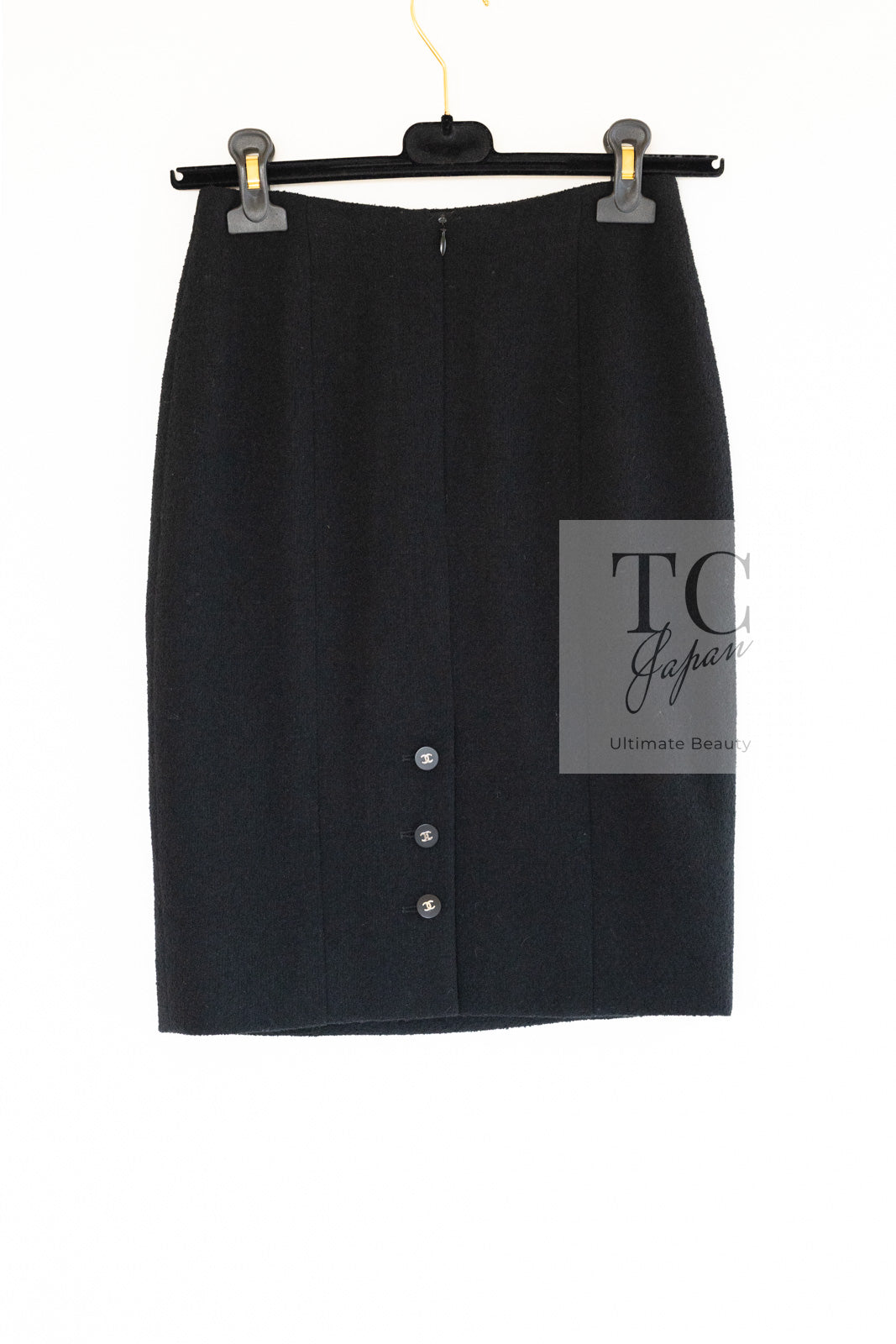 CHANEL 96S Black Rouge  Re d Pink Logo Tweed Jacket Skirt Suit 34 シャネル ブラック ルージュ レッド ピンク ロゴ ツイード ジャケット スカート スーツ 即発