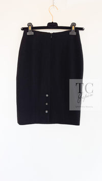 CHANEL 96S Black Rouge  Re d Pink Logo Tweed Jacket Skirt Suit 34 シャネル ブラック ルージュ レッド ピンク ロゴ ツイード ジャケット スカート スーツ 即発