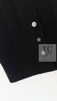 CHANEL 96S Black Rouge  Re d Pink Logo Tweed Jacket Skirt Suit 34 シャネル ブラック ルージュ レッド ピンク ロゴ ツイード ジャケット スカート スーツ 即発