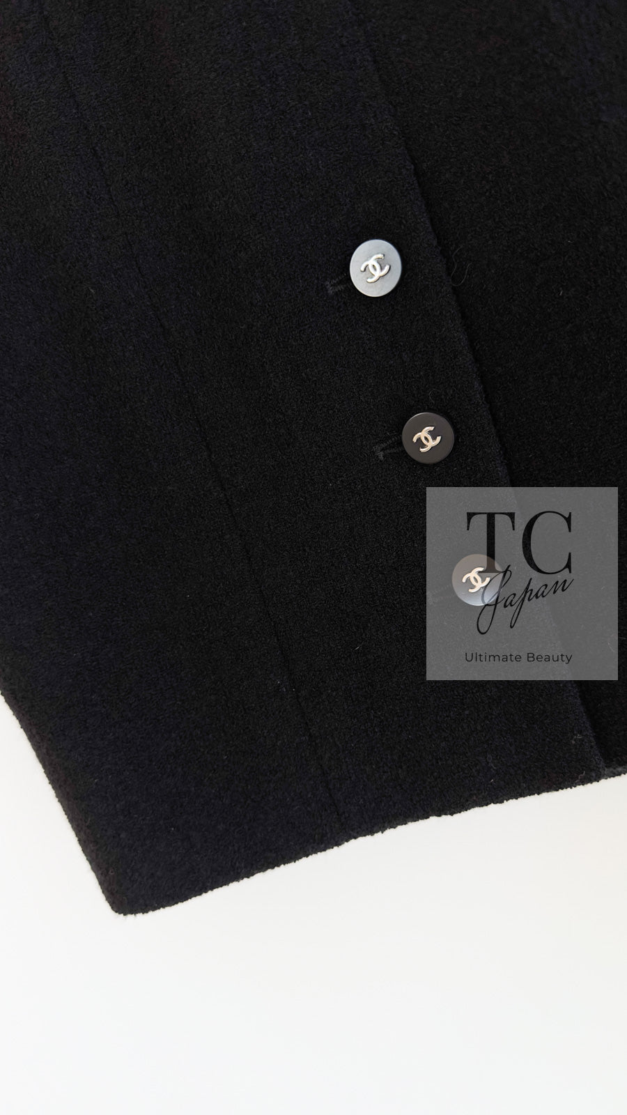 CHANEL 96S Black Rouge  Re d Pink Logo Tweed Jacket Skirt Suit 34 シャネル ブラック ルージュ レッド ピンク ロゴ ツイード ジャケット スカート スーツ 即発