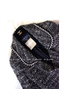 CHANEL 94A Vintage Black Mix Wool Tweed Jacket 36 38 シャネル ヴィンテージ スーパーモデルのブラック系 ウール ツイード ジャケット 即発 - TC JAPAN
