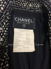 CHANEL 94A Vintage Black Mix Wool Tweed Jacket 36 38 シャネル ヴィンテージ スーパーモデルのブラック系 ウール ツイード ジャケット 即発 - TC JAPAN
