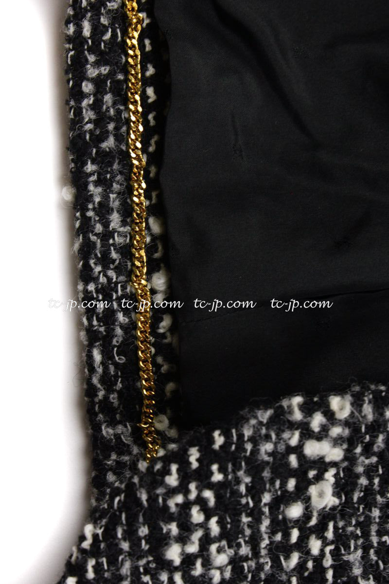 CHANEL 94A Vintage Black Mix Wool Tweed Jacket 36 38 シャネル ヴィンテージ スーパーモデルのブラック系 ウール ツイード ジャケット 即発 - TC JAPAN