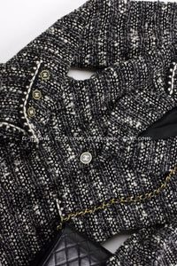 CHANEL 94A Vintage Black Mix Wool Tweed Jacket 36 38 シャネル ヴィンテージ スーパーモデルのブラック系 ウール ツイード ジャケット 即発 - TC JAPAN