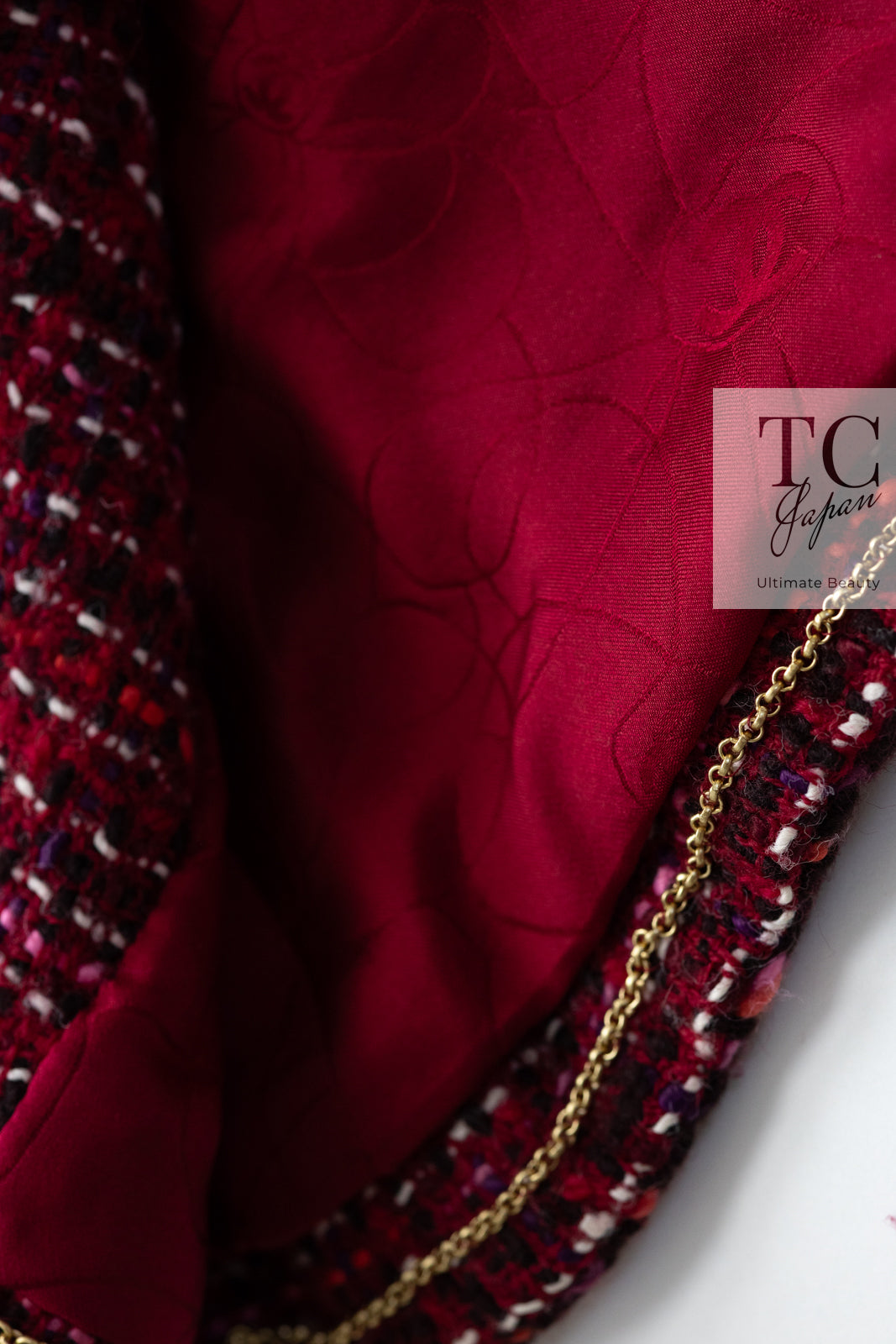 CHANEL 01A Red Wool Tweed Jacket 34 36 38 40 シャネル レッド ウール ツイード ジャケット 即発