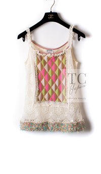 CHANEL 04A Beige Multi Color Lesage Cashmere Lining Skirt Suit Tops 38 40 シャネル ベージュ マルチカラー ルサージュ ジャケット スカート スーツ トップス 即発 - TC JAPAN
