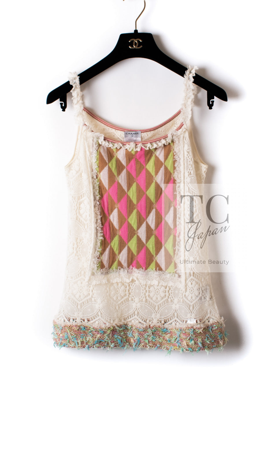 CHANEL 04A Beige Multi Color Lesage Cashmere Lining Skirt Suit Tops 38 40 シャネル ベージュ マルチカラー ルサージュ ジャケット スカート スーツ トップス 即発 - TC JAPAN