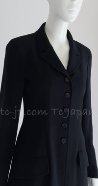 CHANEL 97S Vintage Black Silk CC Logo Coat Jacket 36 シャネル ヴィンテージ ブラック シルク CCロゴ コート ジャケット 即発